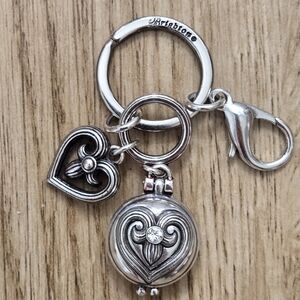 NEW❤️ HEART to HEART Locket Key Ring / Purse Charm By Brighton